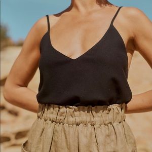 Ozma of CA, Camisole, Silk Linen in MOSS